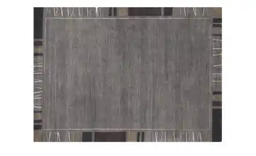 Handgeknüpfter Naturteppich 140x200 cm Dunkelgrau