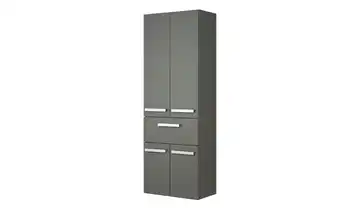 calmoquick Bad Hochschrank Steingrau, Hochglanzlack