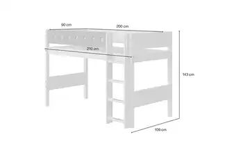 FLEXA Mittelhohes Bett mit Leiter
