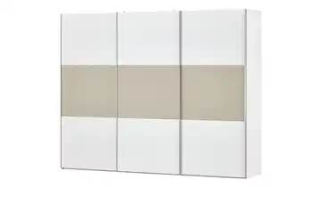 Schwebetürenschrank inkl. Innenausstattung Weiß Weiß / Sand (Beige) 280 cm