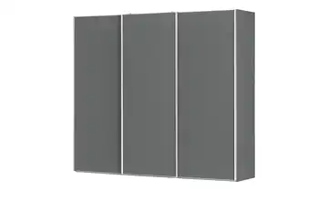 Schwebetürenschrank, 3-türig Dunkelgrau Vulkan (Dunkelgrau) 280 cm 240 cm