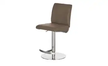 Barhocker Leder Gestell rund Cappuccino