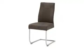 Freischwinger Edelstahl Stoff braun,