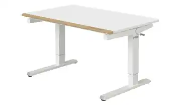 PAIDI Schreibtisch Teenio 120 cm Weiß / Eiche massiv