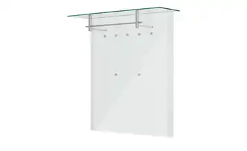 Wohnwert Garderobenpaneel Intro Weiß Glas/ Aluminium