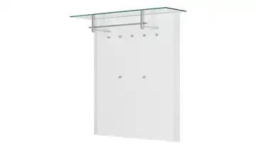 Wohnwert Garderobenpaneel Intro Weiß Hochglanz/ Aluminium