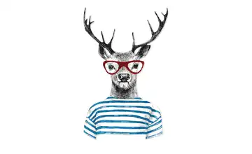Cut-Out Hirsch mit Brille