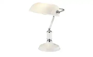 HOME STORY Bankerslamp, 1-flammig, Weiß-Chrom