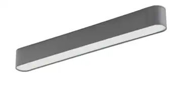 LED-Deckenleuchte, 1-flammig, Stoffschirm grau