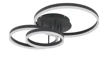 Wofi LED-Deckenleuchte, 3-flammig, schwarz `Kreise` 
