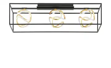 Fischer-Honsel LED-Deckenleuchte, schwarz/blattgold-optik