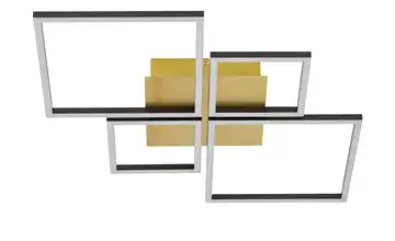 KHG LED-Deckenleuchte, 4-flammig, schwarz/goldfarben