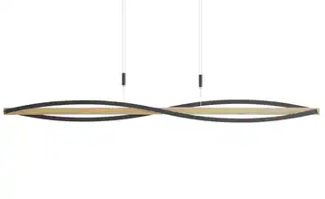KHG LED-Pendelleuchte, 3-flammig, schwarz/ Eiche