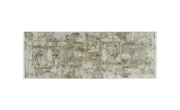meinTeppich Kurzflorteppich Grau / Grün 80x200 cm rechteckig
