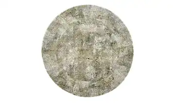 meinTeppich Kurzflorteppich Grau / Grün Ø 200 cm rund