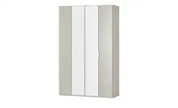 Wohnwert Falttürenschrank  Forum Weiß / Kieselgrau Weiß, Grau 150 cm 216 cm 1 Außenpaneel je Seite abgesetzt