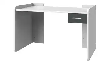 Schreibtisch Weiß / Graphitgrau mit Schubkasten