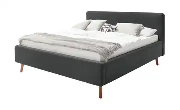 Polsterbett Webstoff fein Anthrazit Eiche ohne Bettkasten 160 cm