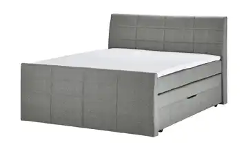 Boxspringbett mit Bettkasten und Topper Grau H2 & H3 180 cm