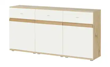 Sideboard Weiß, Eiche (Nachbildung) 180 cm