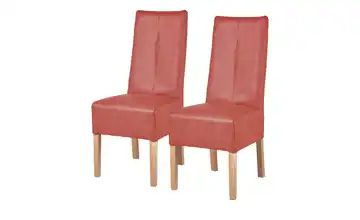 Polsterstuhl 2er Set Buche rot