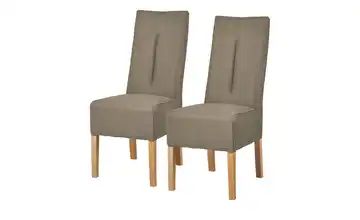 Polsterstuhl 2er Set Buche taupe