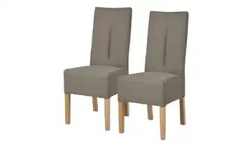 Polsterstuhl 2er Set Buche taupe