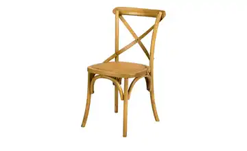  Holz-Stuhl mit Rattan-Sitzfläche in Antikoptik 