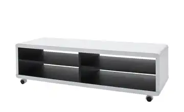 TV-Lowboard Weiß, Schwarz 120 cm