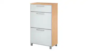 Schuhschrank Weiß, Eiche bianco