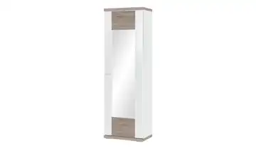 Dielenschrank Weiß, Eiche sägerau (Nachbildung) rechts