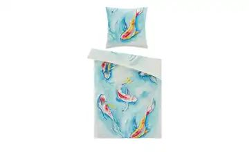 HOME STORY Satin Bettwäsche Fische