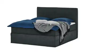 Boxi Boxspringbett 160 x 200 cm Boxi Anthrazit 160 cm Velours hart Viscoschaumkern