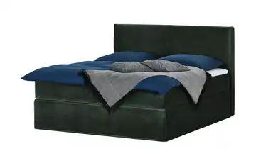 Boxi Boxspringbett 160 x 200 cm Boxi Smaragdgrün 160 cm Samt weich Viscoschaumkern