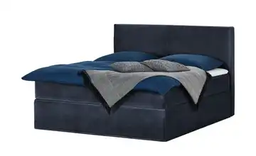 Boxi Boxspringbett 180 x 200 cm Boxi Mitternachtsblau, Dunkelblau 180 cm Samt sehr hart Viscoschaumkern