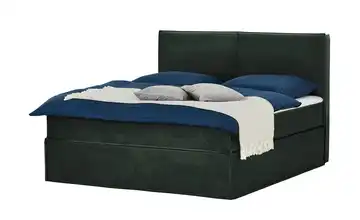 Boxi Boxspringbett 180 x 200 cm Boxi Smaragdgrün 180 cm H2 & H4 Viscoschaumkern Samt