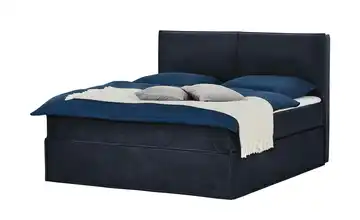 Boxi Boxspringbett 160 x 200 cm Boxi Urban 160 cm Mitternachtsblau H2 & H4 Samt Kaltschaumkern