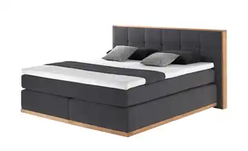 Primo Massivholz-Boxspringbett Luca H2 & H3 200 cm Anthrazit Kaltschaumkern