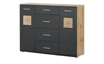 Kommode 140 cm Schwarz, matt