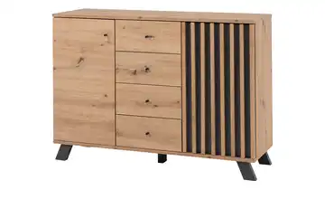 Sideboard Asteiche (Nachbildung), Anthrazit 118 cm