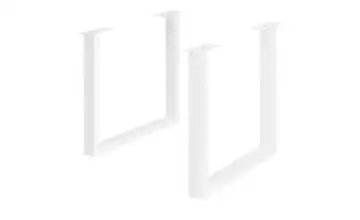 Tischgestell 2er-Set Tuxa massiv Weiß U-Form (mittel)