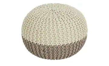 HOME STORY Strickpouf silberfarben / Taupe