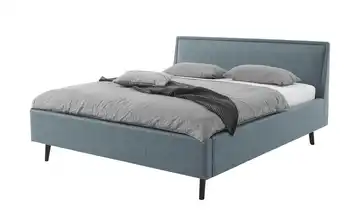 Polsterbett Blau 160 cm Schwarz ohne Bettkasten