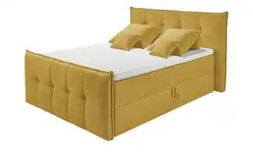 Primo Polsterbett mit Bettkasten Dante Senfgelb 160 cm