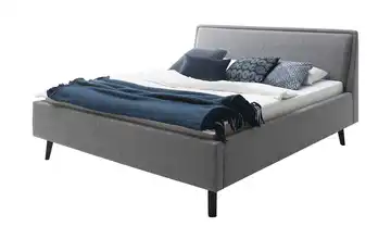Polsterbett Grau 160 cm Schwarz mit Bettkasten