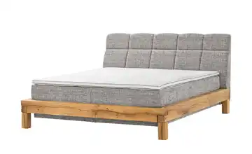 Primo Massivholz-Boxspringbett Hakon Hellgrau 180 cm H2 & H3