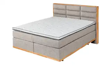 Primo Massivholz-Boxspringbett Ida Hellgrau 180 cm H3