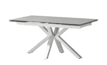 Jette Home Säulentisch Hellgrau edelstahlfarben, gebürstet