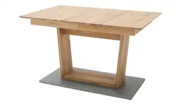 Woodford Säulentisch  ausziehbar geölt, Wildeiche Grau U-Säule 140 cm