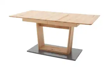 Woodford Säulentisch  ausziehbar geölt, Kernbuche Grau U-Säule 180 cm